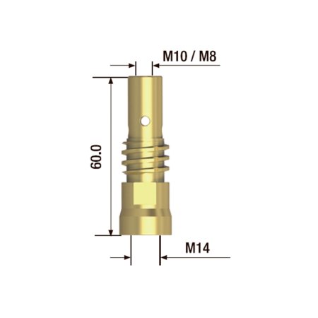 FUBAG Адаптер контактного наконечника сварочного аппарата  M10х60 мм (2 шт.) в Симферополе фото
