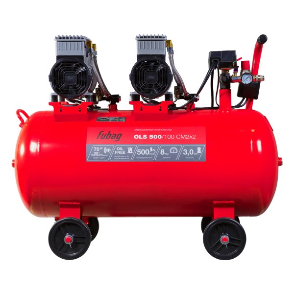 Компрессор воздушный безмасляный малошумный FUBAG OLS 500/100 CM2х2 + Набор пневмоинструмента (5 предметов) в ПОДАРОК в Симферополе фото