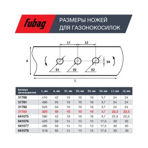 Нож для газонокосилок FUBAG 33 см в Симферополе фото