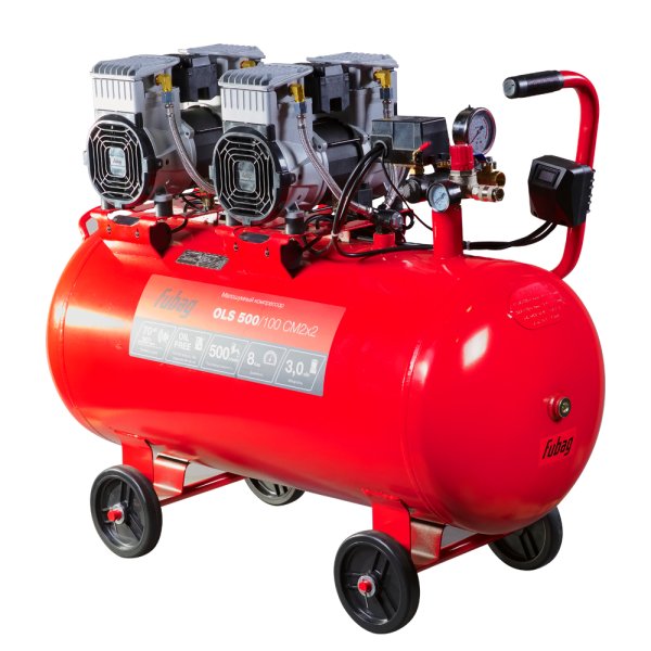 Компрессор воздушный безмасляный малошумный FUBAG OLS 500/100 CM2х2 + Набор пневмоинструмента (5 предметов) в ПОДАРОК в Симферополе фото