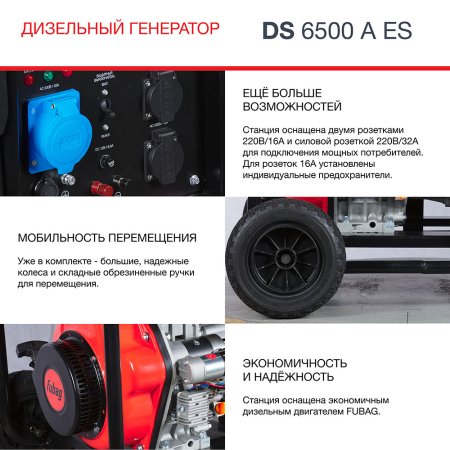 FUBAG Дизельный генератор с электростартером и коннектором автоматики DS 6500 A ES в Симферополе фото