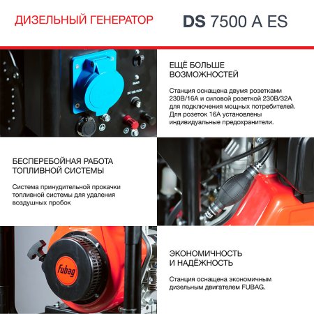 FUBAG Дизельный генератор с электростартером и коннектором автоматики DS 7500 A ES в Симферополе фото