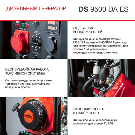FUBAG Дизельный генератор (трехфазный) с электростартером и коннектором автоматики DS 9500 DA ES в Симферополе фото