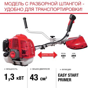FUBAG Бензиновый триммер FPT 43R + Триммерная леска  сечение витой квадрат L 130 м * 2.4 мм в ПОДАРОК в Симферополе фото