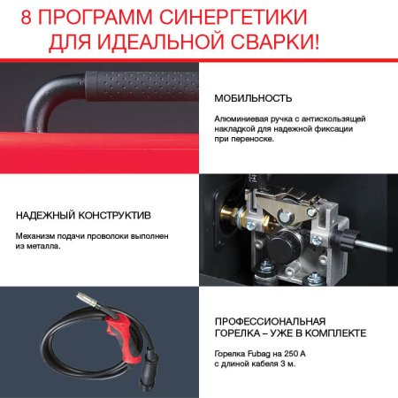 FUBAG Сварочный полуавтомат IRMIG 188 SYN PLUS c горелкой FB 250 3 м в Симферополе фото